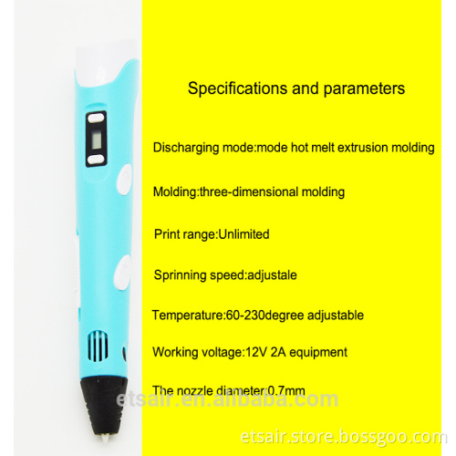 Directly All Colors Silicone 3D Printing Machine 3D Graffiti Printing Pen For Kids